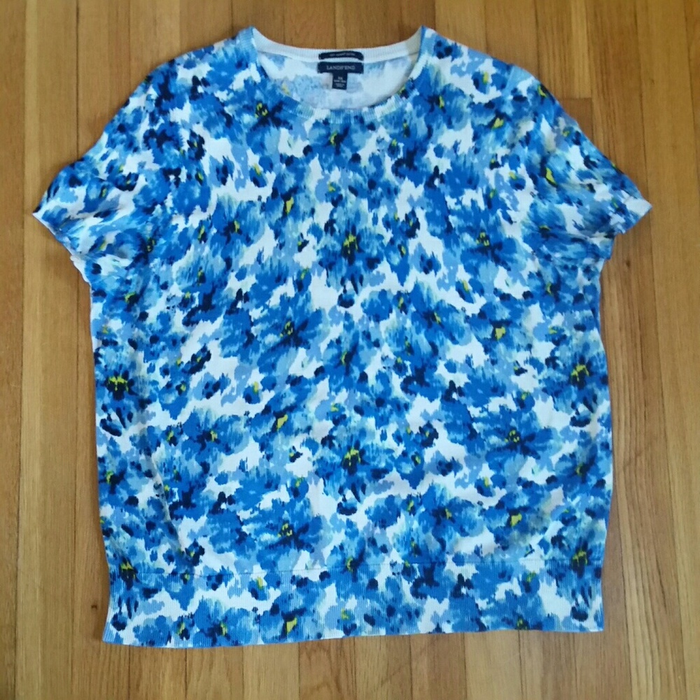 Lands End Supima jewel neck sweater